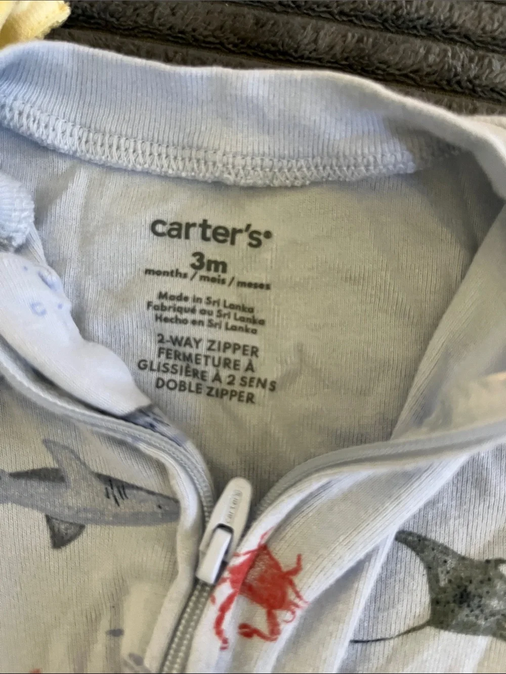 Carter's Light Blue Ocean Animal Footed One-Piece
